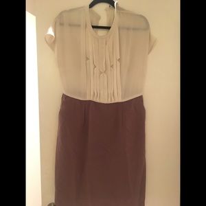 Bi-Color dress - tan and cream
